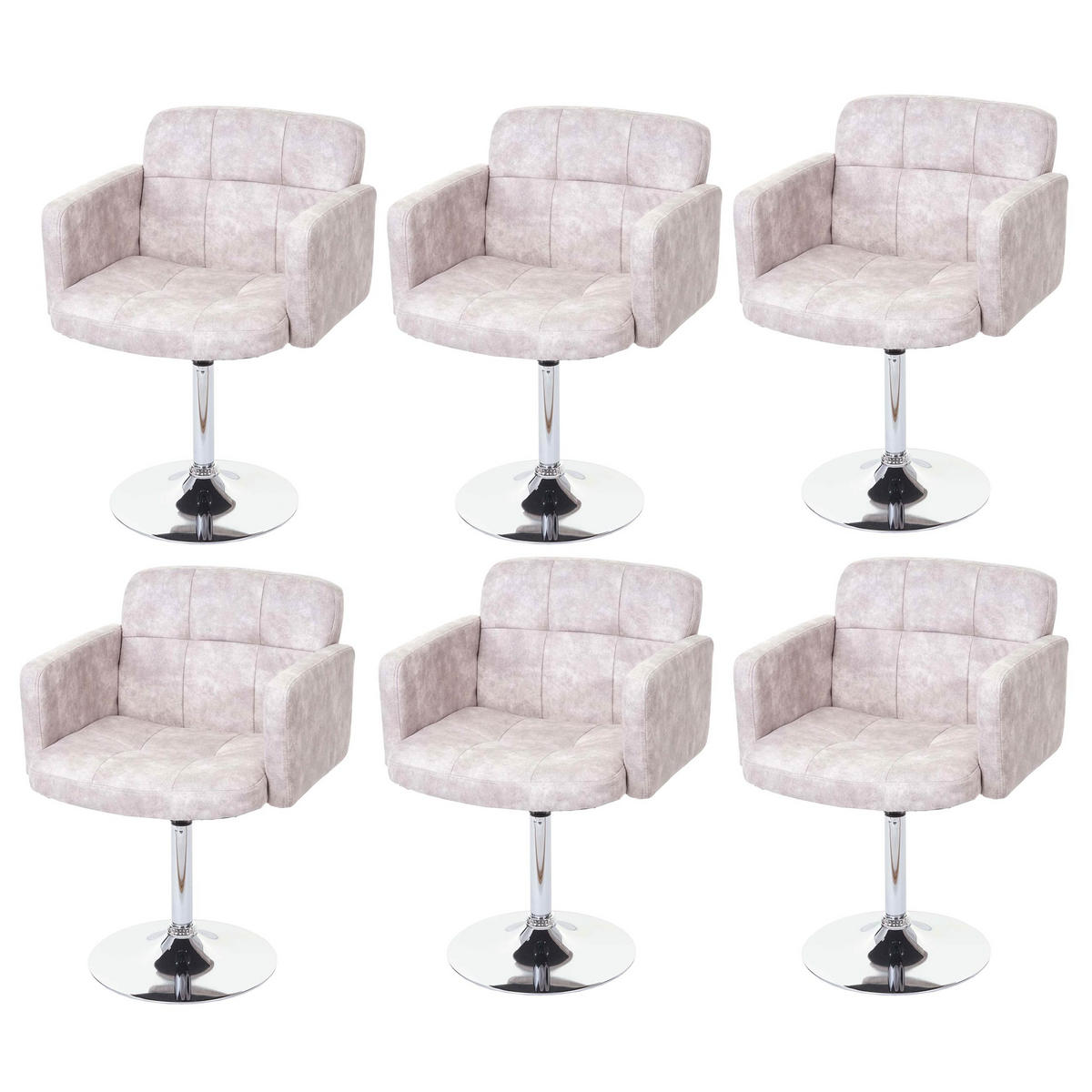 ESSZIMMERSTUHL Hellgrau 6er-Set - Hellgrau, Textil (60/80/55cm) - MCW