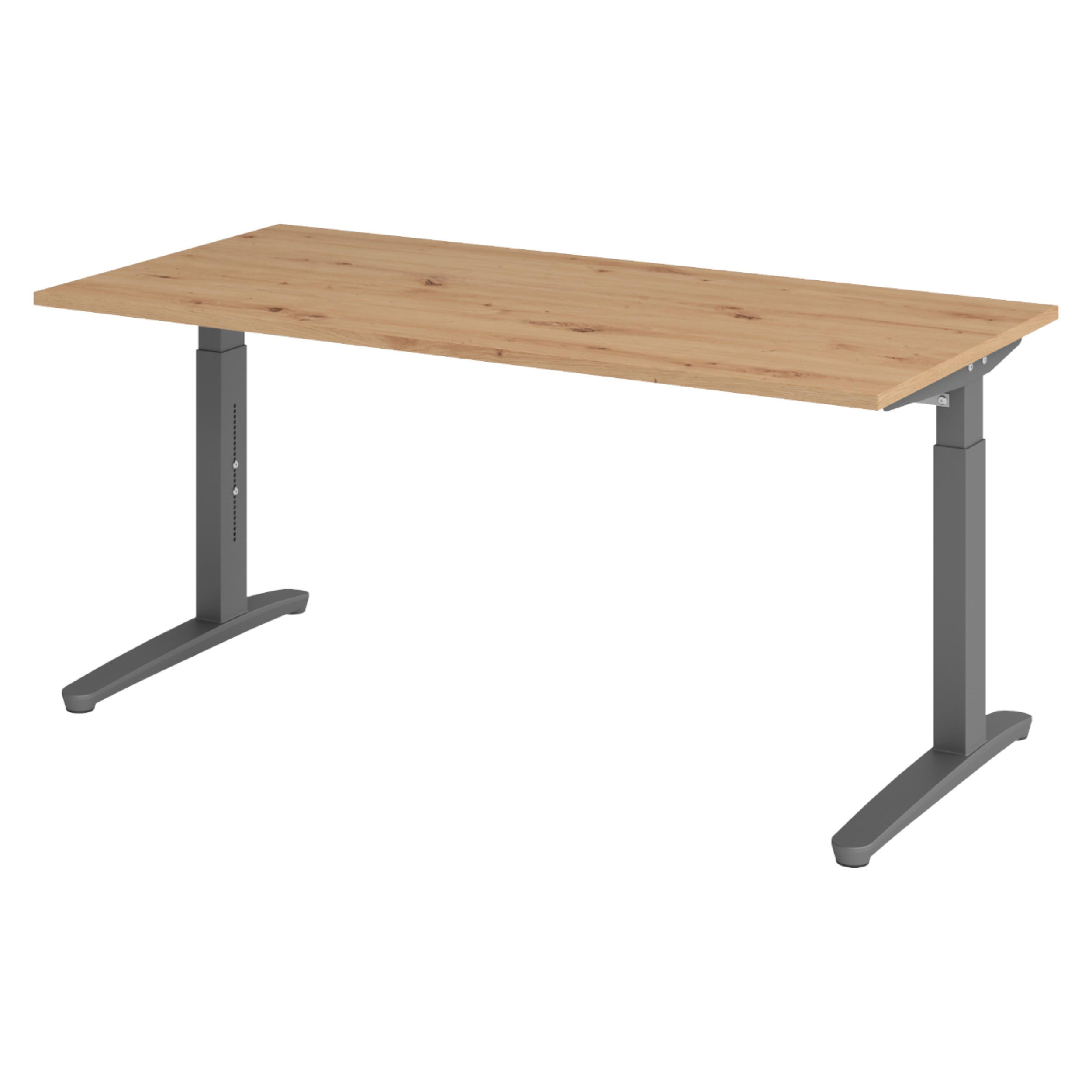 SCHREIBTISCH Serie-XB 80/160/74 cm in Wildeiche/Graphitfarben - Wildeiche/Graphitfarben, Holzwerkstoff (80/160/74cm) - bümö