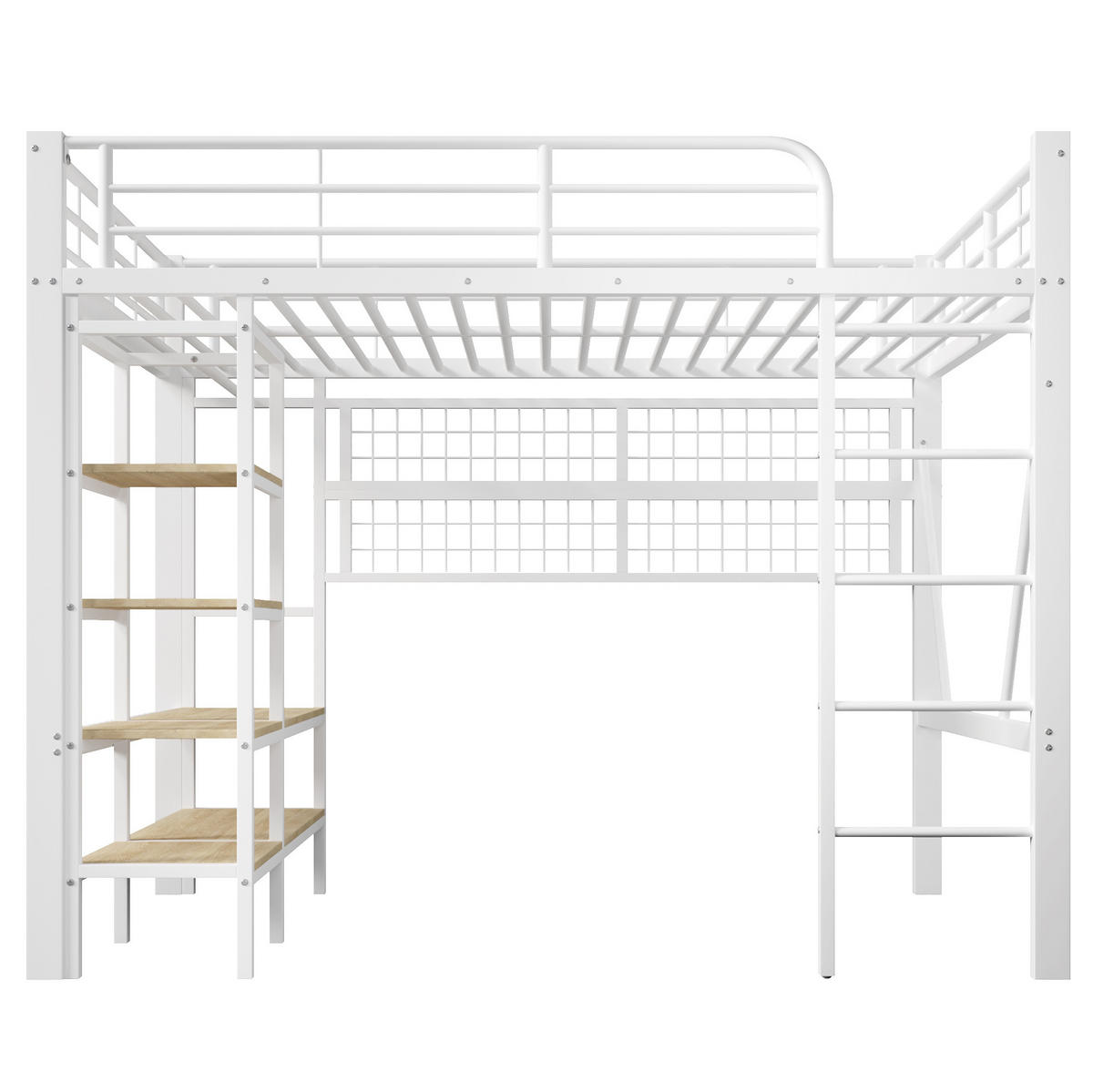 HOCHBETT 140/200 cm in Weiß – aus Metall mit LED-Lichtleiste und Ablagefach - Weiß, Metall (140/200cm) - BEAOK