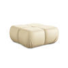 POUF Kunstleder Beige - Beige/Schwarz, Leder/Kunststoff (95/41/95cm) - Makamii