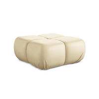 POUF Kunstleder Beige - Beige/Schwarz, Leder/Kunststoff (95/41/95cm) - Makamii