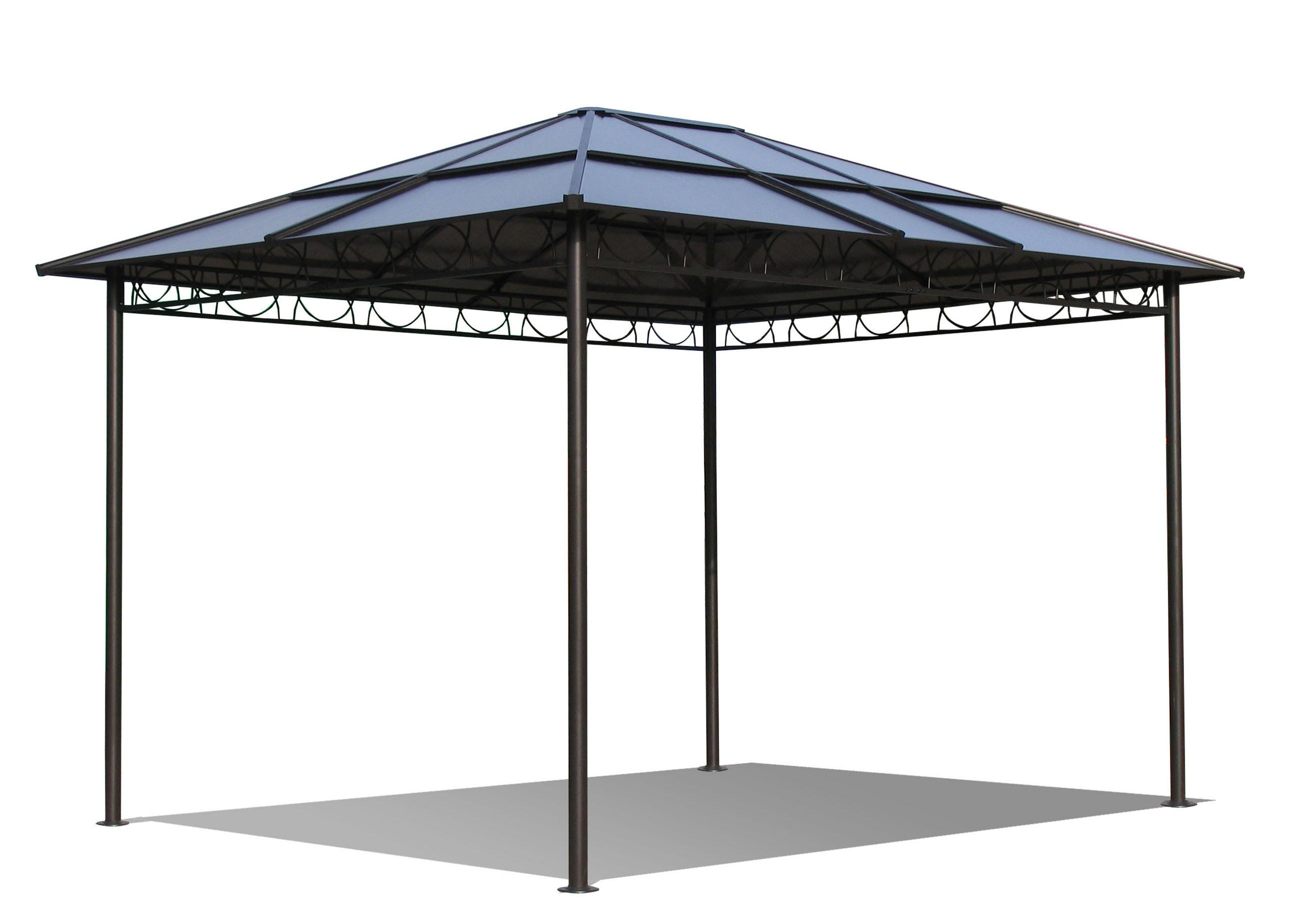 HARDTOP Pavillon 3x3,6m - Schwarz/Braun, Metall (300/263/360cm) - QUICK STAR