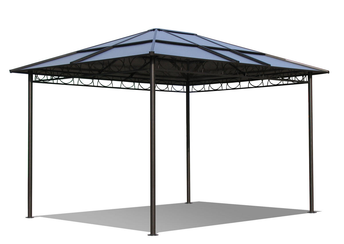 HARDTOP Pavillon 3x3,6m - Schwarz/Braun, Metall (300/263/360cm) - QUICK STAR