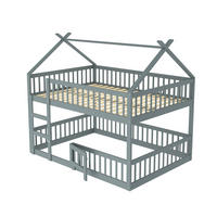 ETAGENBETT mit Treppe 140x200 cm Holz Grau - Grau, Holz (140/200cm) - Meubliv