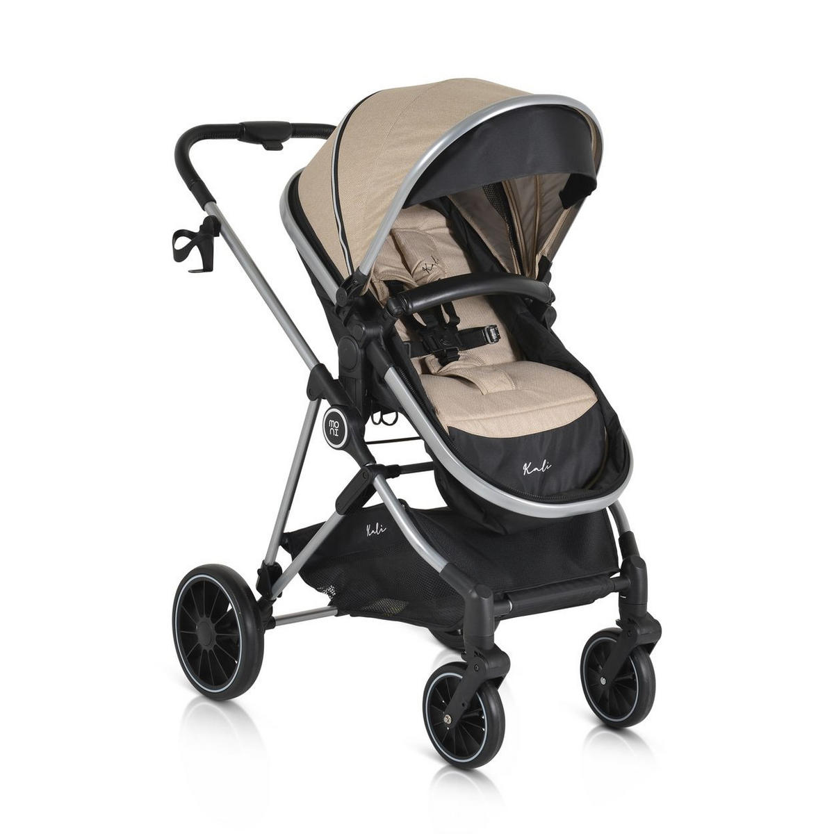 KINDERWAGEN 2 in 1 Kali beige umbaubar, Korb, Getränkehalter, Tasche - Beige, Metall (77/58/109cm) - Moni