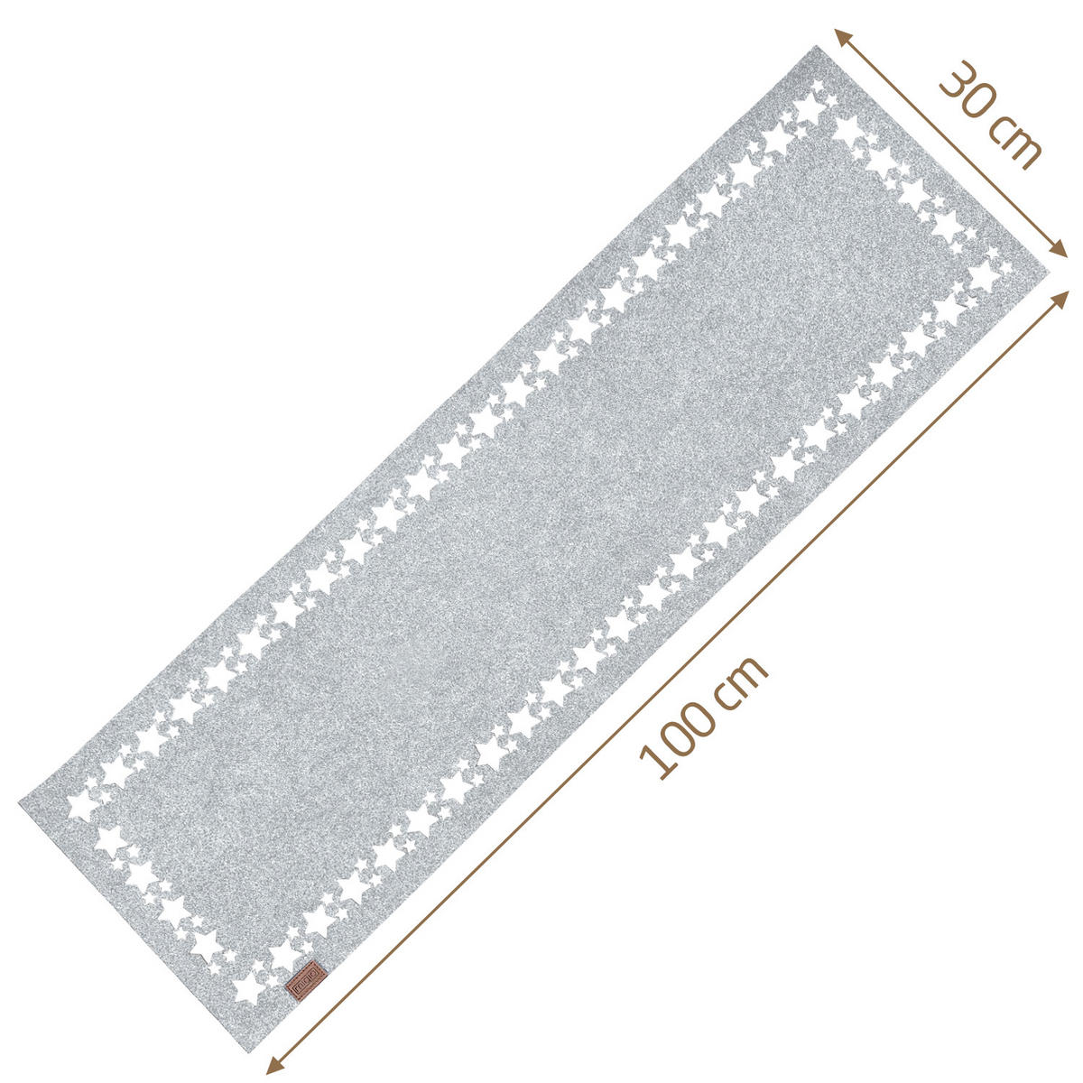 TISCHLÄUFER WEIHNACHTSSTERN - Hellgrau, Textil (100/30/1cm) - Miqio Design