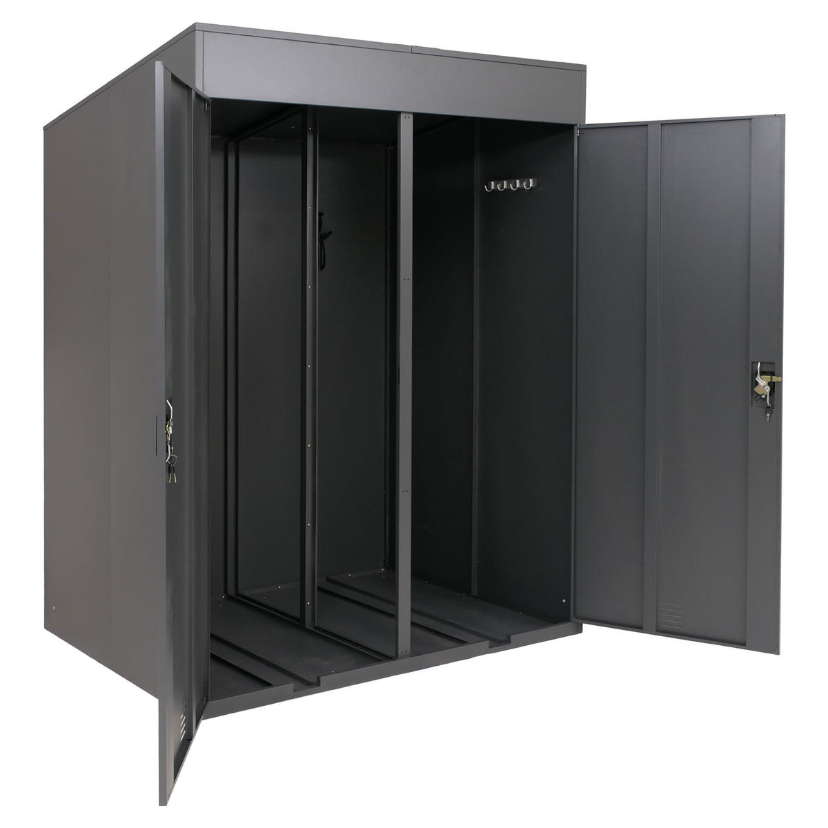 FAHRRADGARAGE 2er 213x158x125cm Anthrazit - Anthrazit, Metall (158/213/125cm) - PROREGAL
