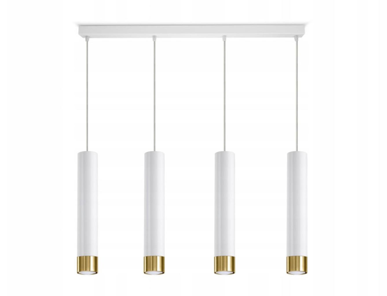 PENDELLEUCHTE Mialno Tube - Goldfarben/Weiß, Metall (8/80/100cm) - kiki design