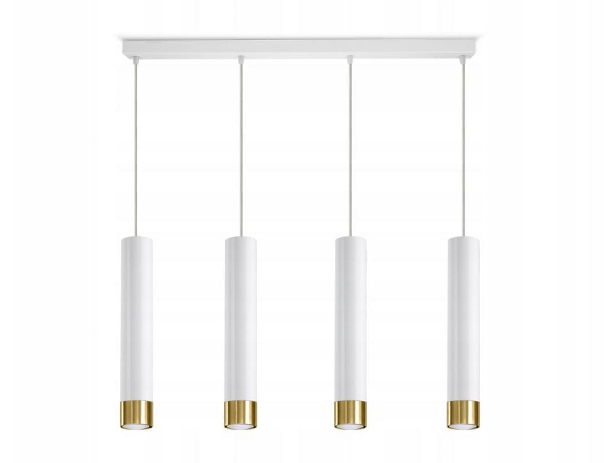 PENDELLEUCHTE Mialno Tube - Goldfarben/Weiß, Metall (8/80/100cm) - kiki design