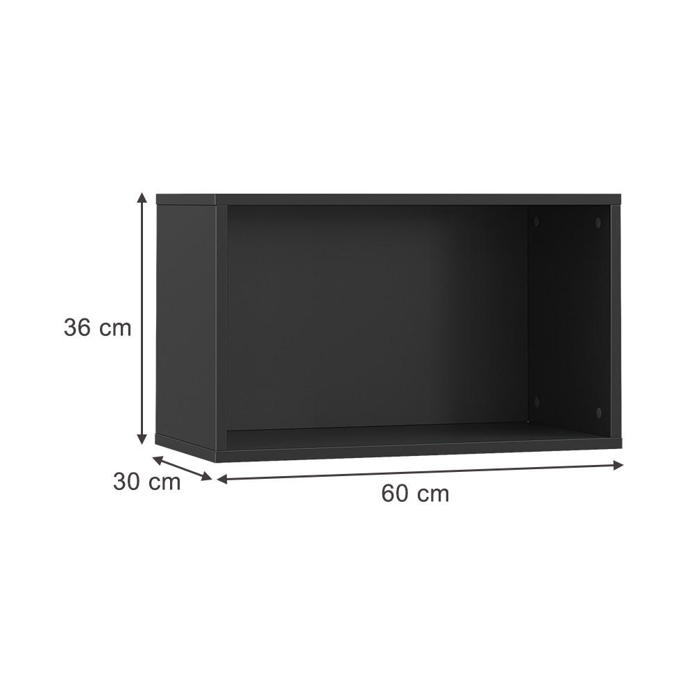 WANDREGAL Tomy Anthrazit 60 x 36 cm - Anthrazit, Holzwerkstoff (60/36/30cm) - Vicco