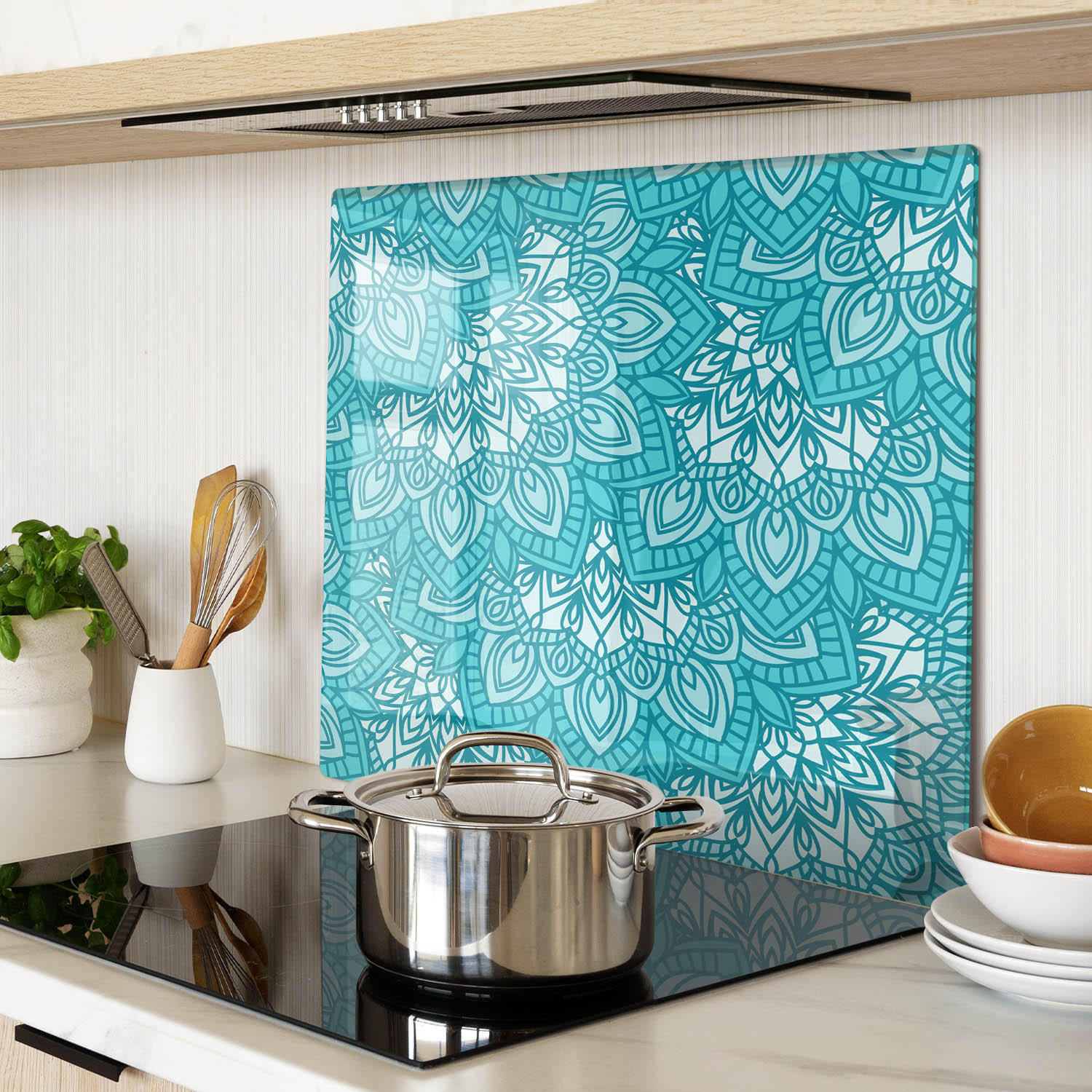 GLASPLATTE 60x52 cm Dekorationen - Blau, Glas (60/0.4/52cm) - TULUP