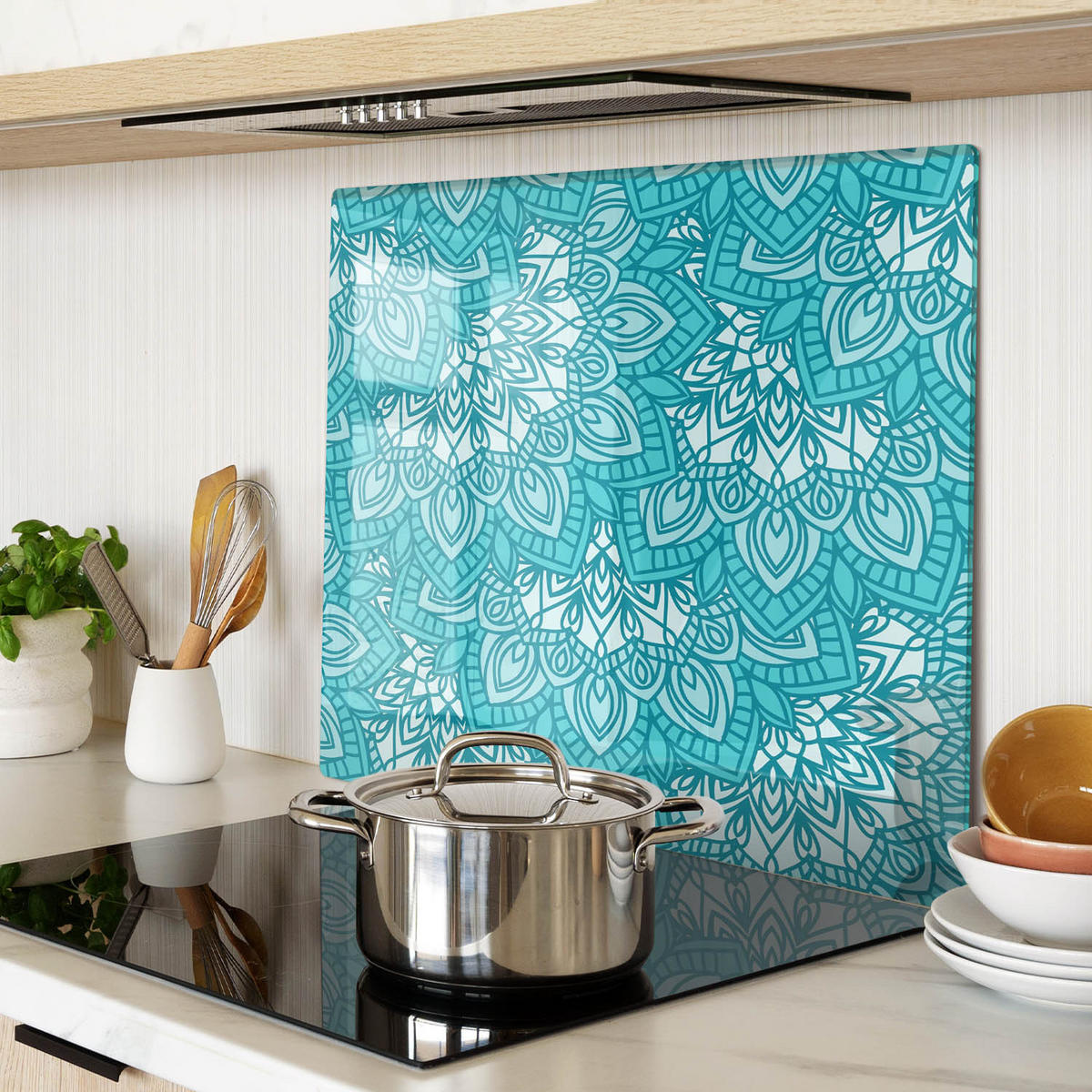 GLASPLATTE 60x52 cm Dekorationen - Blau, Glas (60/0.4/52cm) - TULUP