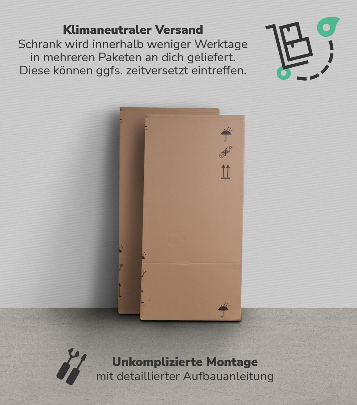 KLEIDERSCHRANK Der Grenzenlose - Weiß, Holzwerkstoff (60/187/58cm) - Mokebo