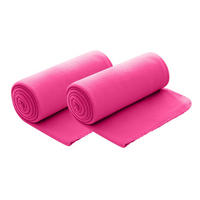 FLEECEDECKE 2er Set grau 130/160 cm Kettelrand Anti-Pilling - Pink, Textil (130/160cm) - wometo