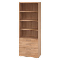 REGAL - 4 Schübe 42/80/215,6 cm in Nussbaumfarben - Nussbaumfarben, Holzwerkstoff (80/215.6/42cm) - bümö