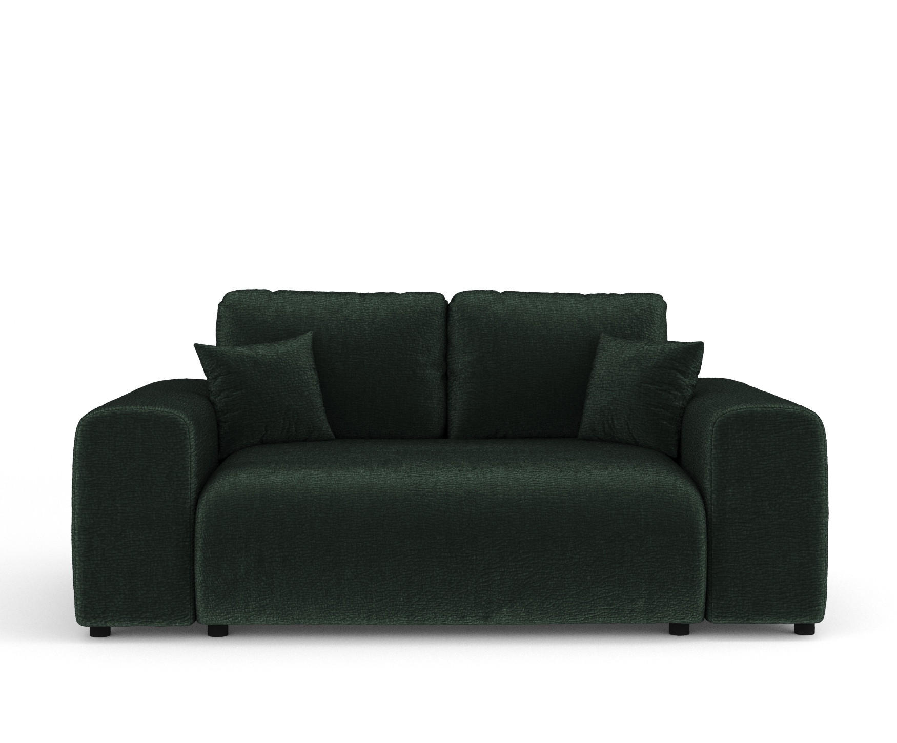 2-SITZER-SOFA Zanzibar Grün Chenille - Schwarz/Grün, Holz/Holzwerkstoff (178/79/108cm) - Maison de Reve