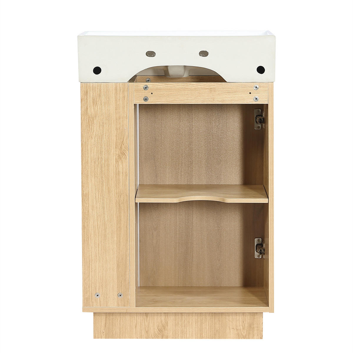 WASCHTISCHKOMBI 55/32/87 cm Holzfarbe mit abnehmbarem Toilettenpapierhalter, ohne Wasserhahn - Naturfarben, Holz/Holzwerkstoff (32/87/55cm) - Oxeza