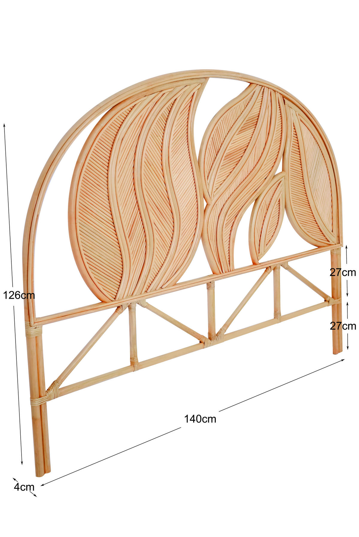 BETTKOPFTEIL Rund Braun 140 x 4 x 141 (cm) - Braun, Holz (139.5/141/3.8cm) - Nordlys