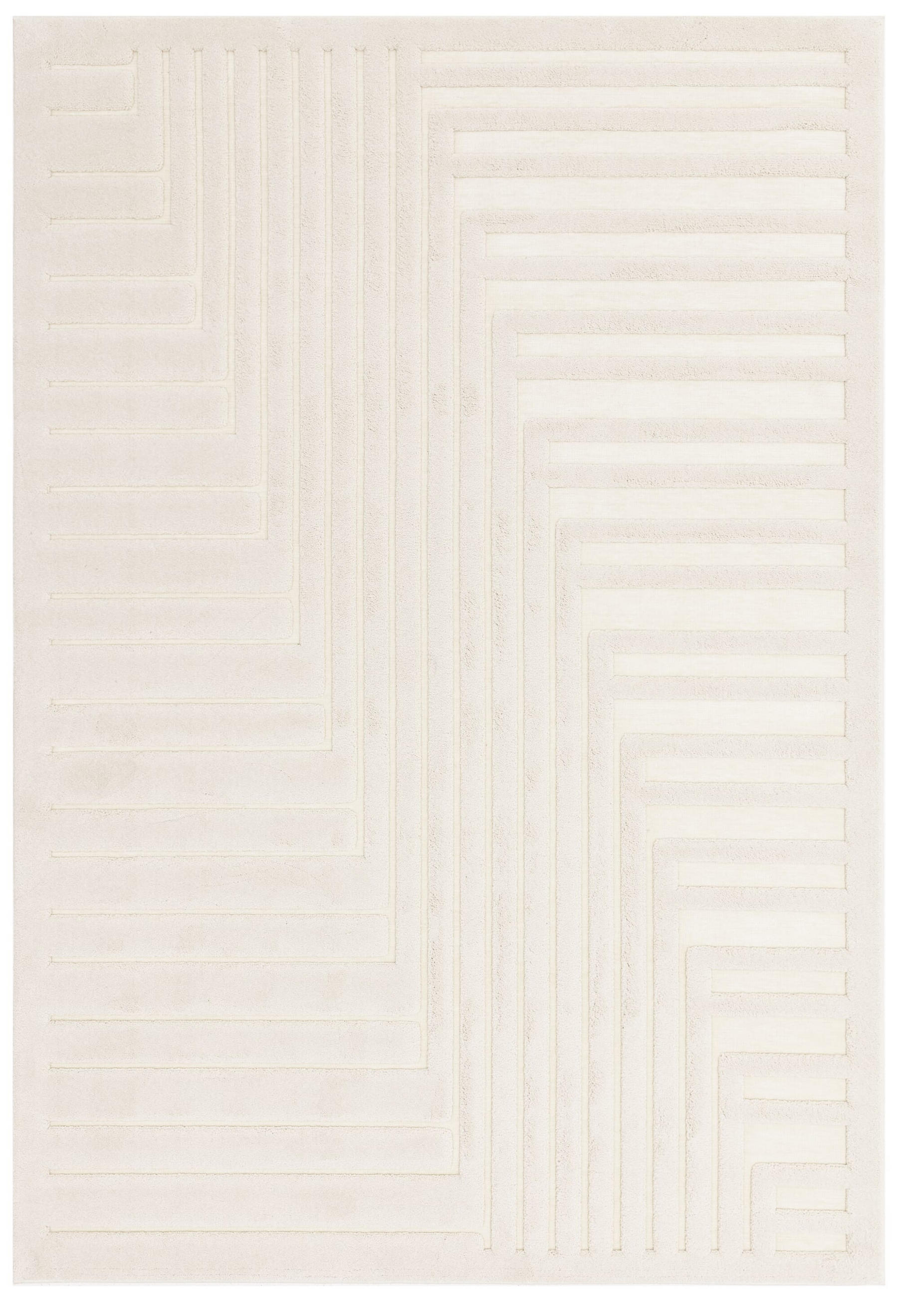 TEPPICH Struktur 3D hoch-tief geometrisch weich pflegeleicht EDEN-Lazonby, Elfenbein 200x290 cm - Champagner, Textil (200/290cm) - KADIMA DESIGN