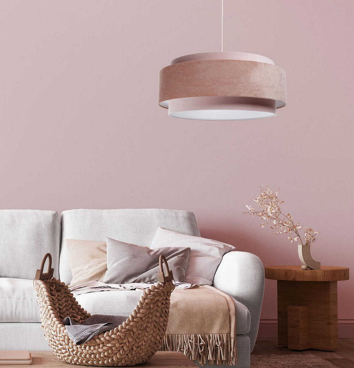 HÄNGELEUCHTE Grün 60/25 cm - Pink, Kunststoff (60/1.9/25cm) - ONZENO