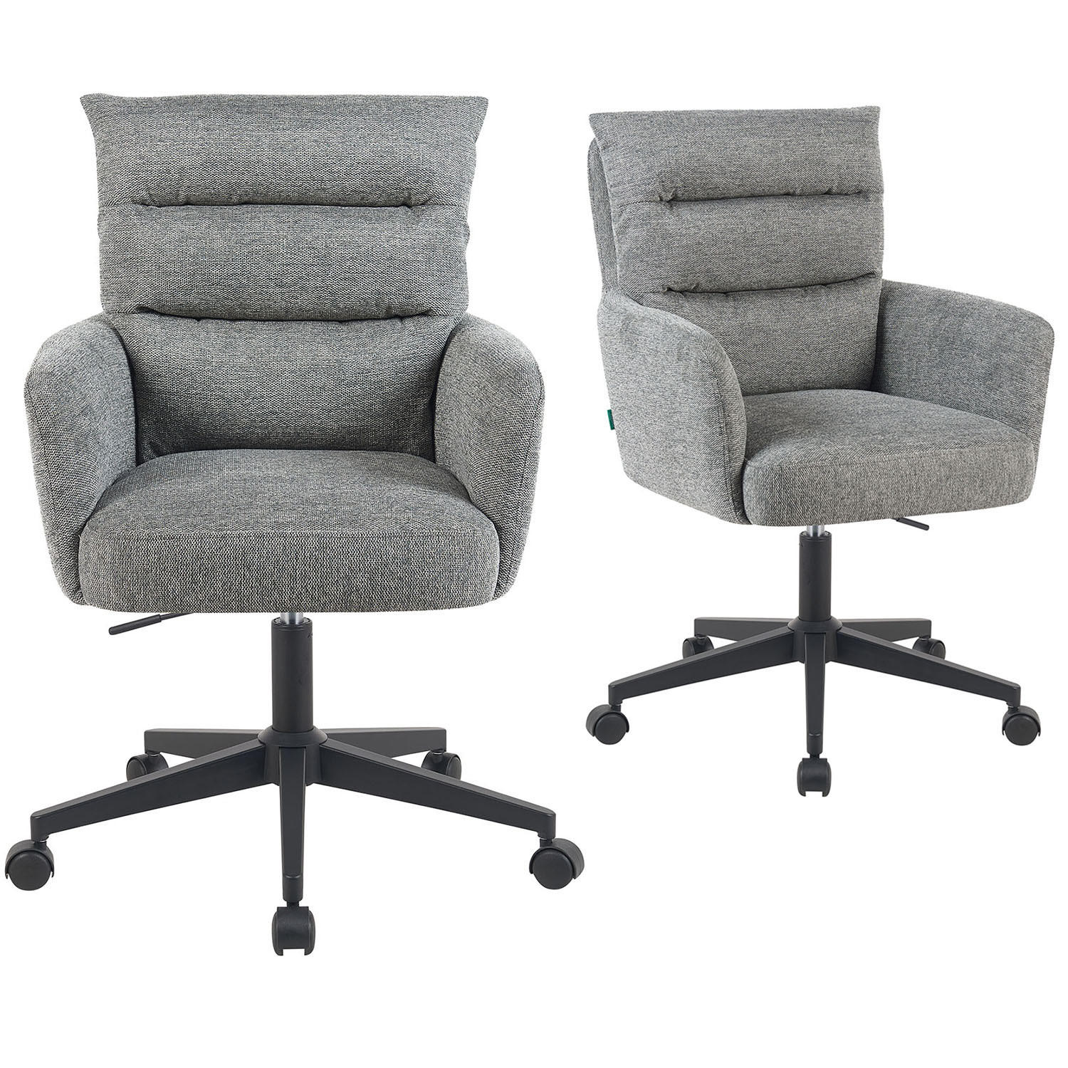 BÜROSTUHL Mika-Riko - Schwarz/Grau, Textil/Metall (59/91/66cm) - DUBI Möbel