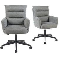 BÜROSTUHL Mika-Riko - Schwarz/Grau, Textil/Metall (59/91/66cm) - DUBI Möbel