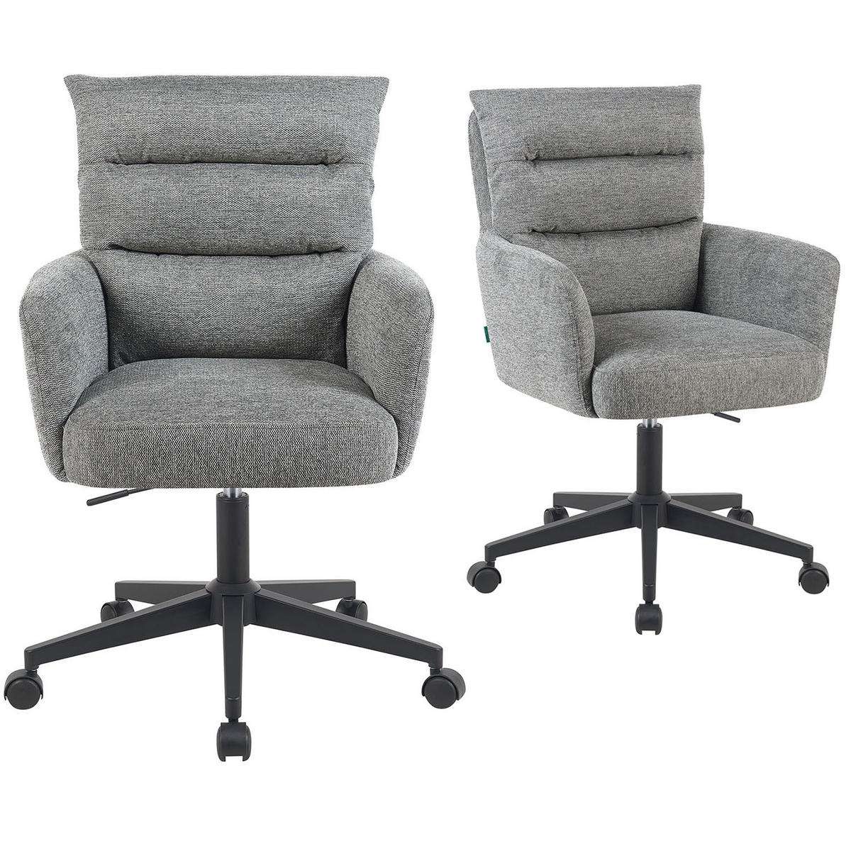 BÜROSTUHL Mika-Riko - Schwarz/Grau, Textil/Metall (59/91/66cm) - DUBI Möbel
