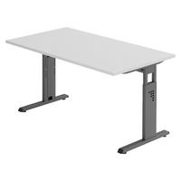 SCHREIBTISCH Serie-O 80/140/74 cm in Grau/Graphitfarben - Graphitfarben/Grau, Holzwerkstoff (80/140/74cm) - bümö