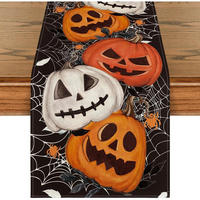 TISCHLÄUFER Halloween Kürbisse Spinnennetz 40 x 240 cm - Multicolor, Textil (240/40/1.5cm)