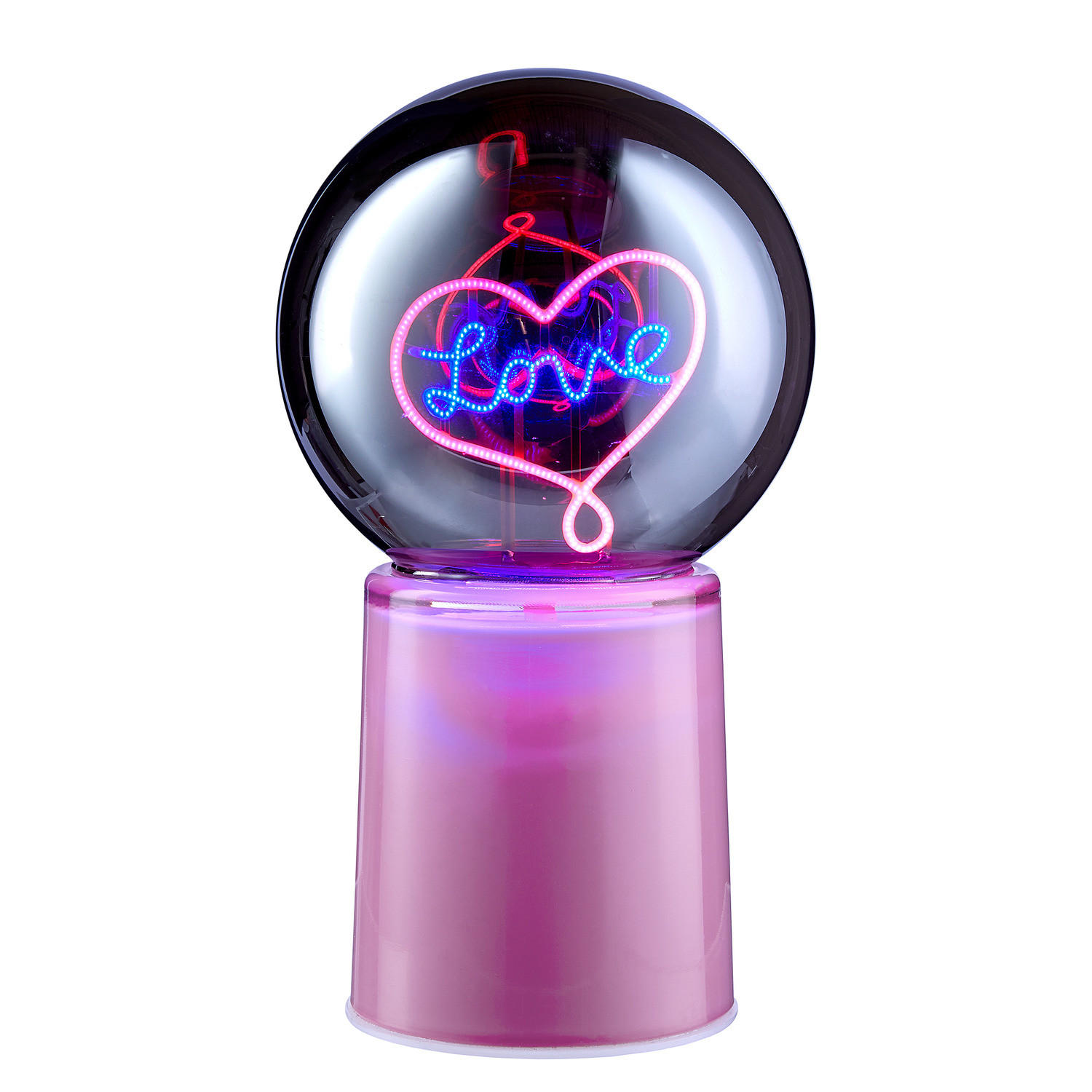 LED-KUGEL Glow Ball Herz - Violett, Glas (12/21/12cm) - Butlers