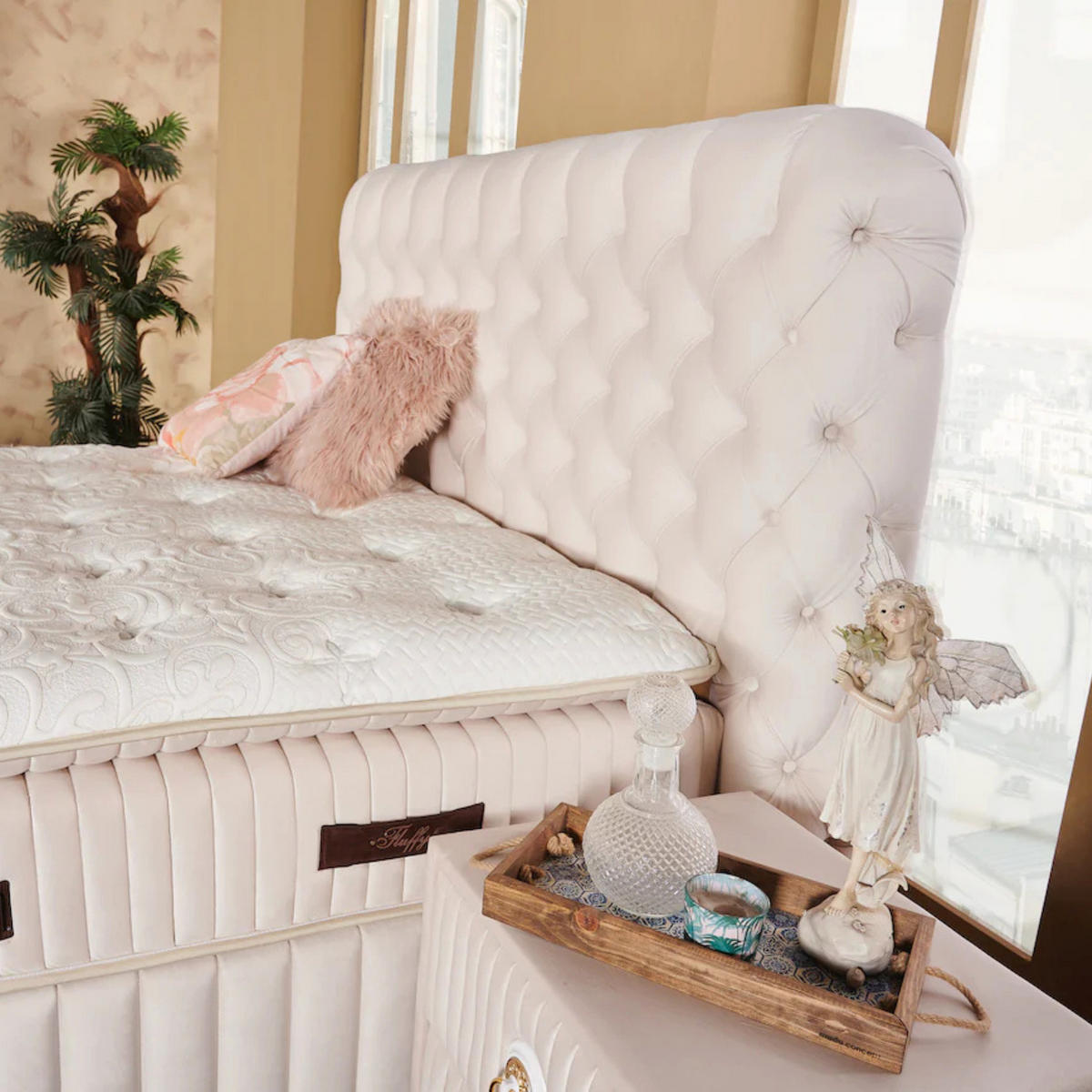 BOXBETT Fluffy Set Claud 140x200 - Beige, Holz (140/200cm) - Gowoll