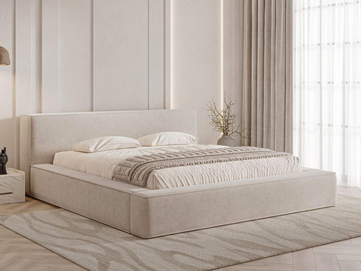 POLSTERBETT Mali 180x200 Beige - Beige, Textil (180/200cm) - Graingold