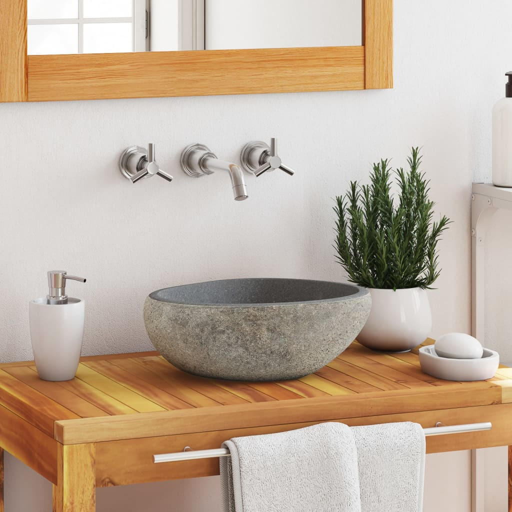 WASCHBECKEN Landis 38/31/12 cm - Anthrazit, Stein (38/12/31cm) - Nettlife