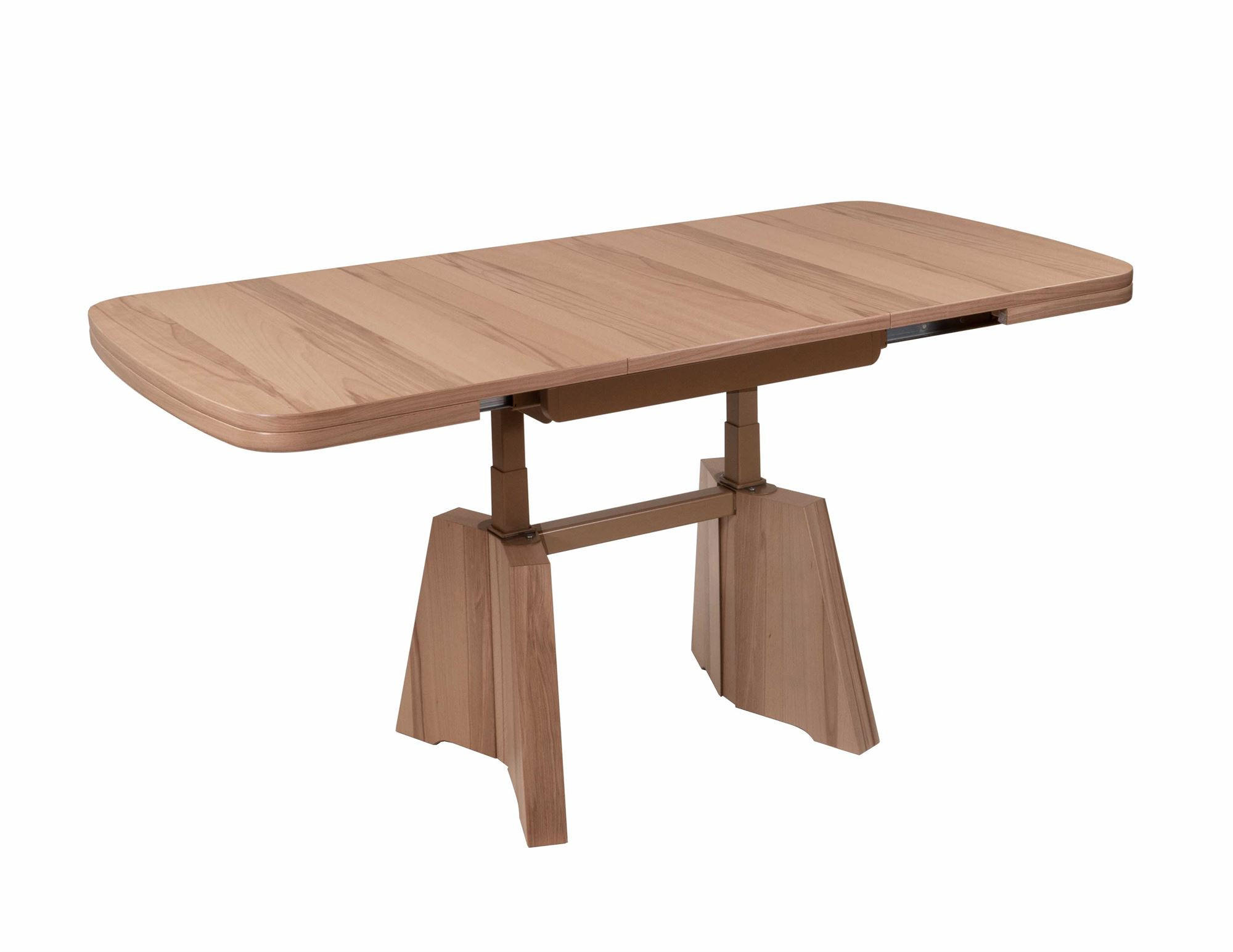 COUCHTISCH höhenverstellbar und ausziehbar Clair 125x54x75 Kernbuche - Kernbuche, Holz (125/75/75cm) - 58aufmkessel