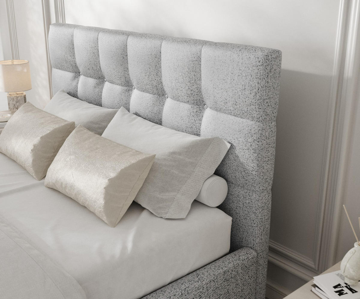 POLSTERBETT Cora 160/200 cm Grau im Riva Stoff - Naturfarben/Grau, Holz/Holzwerkstoff (160/200cm) - AltaBeds