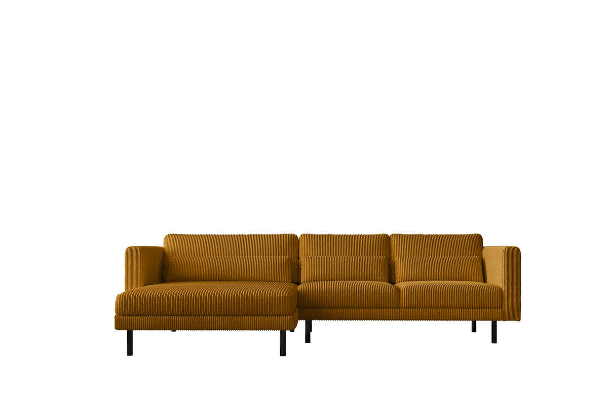 ECKSOFA L-form Dani Stoff Poso Senffarbe Links - Gelb, Holz (281/174cm) - Kaiser Möbel