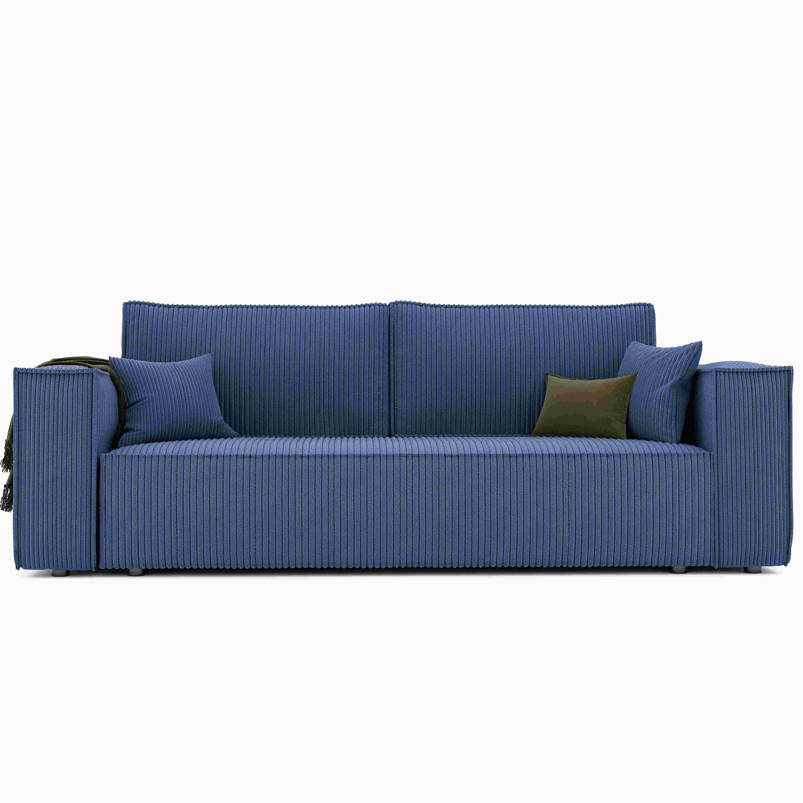 SOFA mit Schlaffunktion und Bettkasten, Blau - Blau, Holzwerkstoff/Textil (240/84/105cm) - Idohome