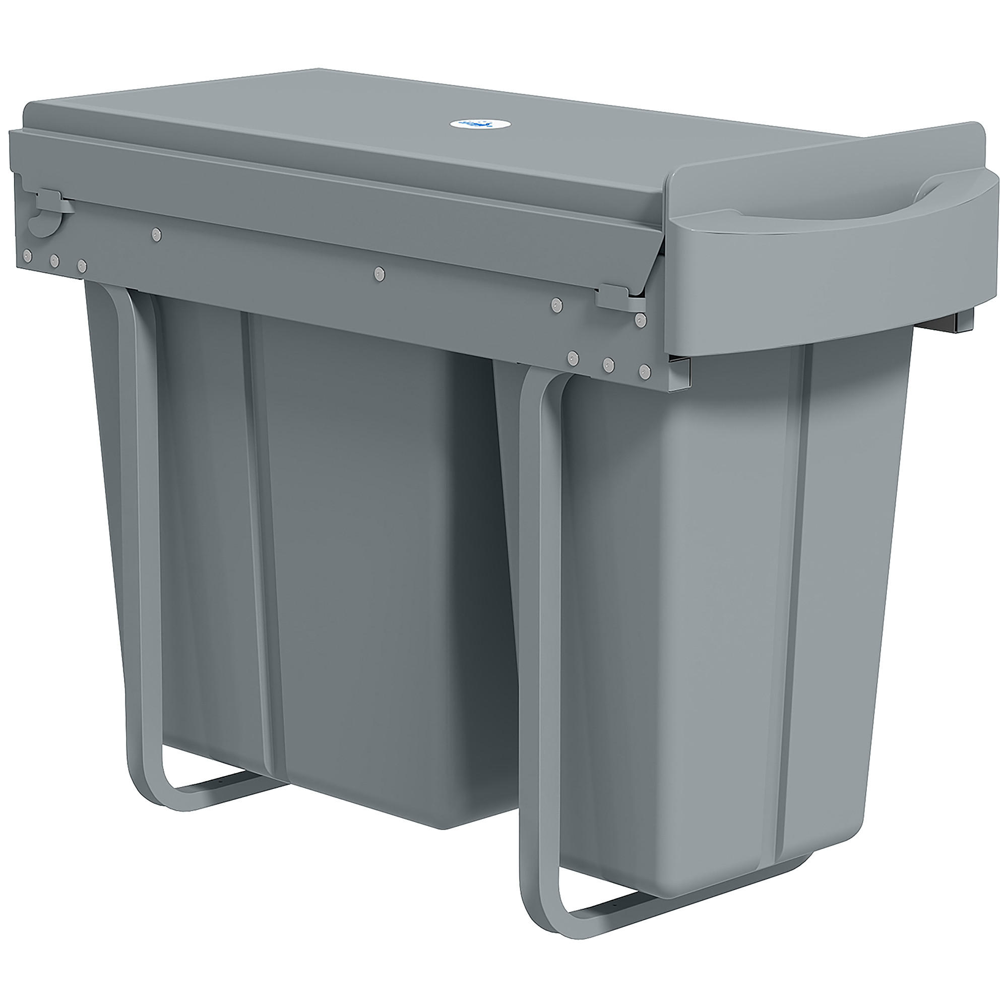 HOMCOM VESTAVNÝ odpadkový koš plast kov šedý