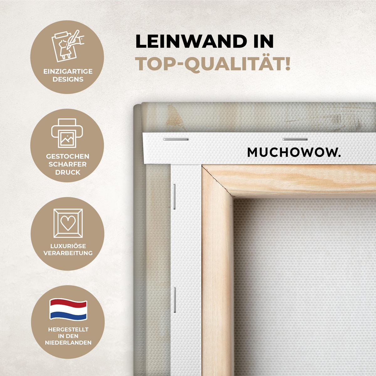 LEINWANDBILD Abstrakt - Liebe - Schwarz und weiß - Modern Deko Wohnzimmer 20x20 cm - Schwarz, Textil (20/20cm) - MuchoWow