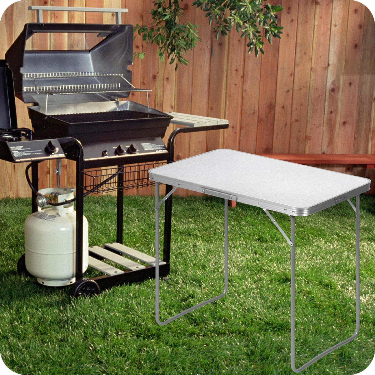 CAMPINGTISCH KLAPPBAR Gartentisch Ausziehbar - Silberfarben, Metall (50/70/60cm) - KRUMAD