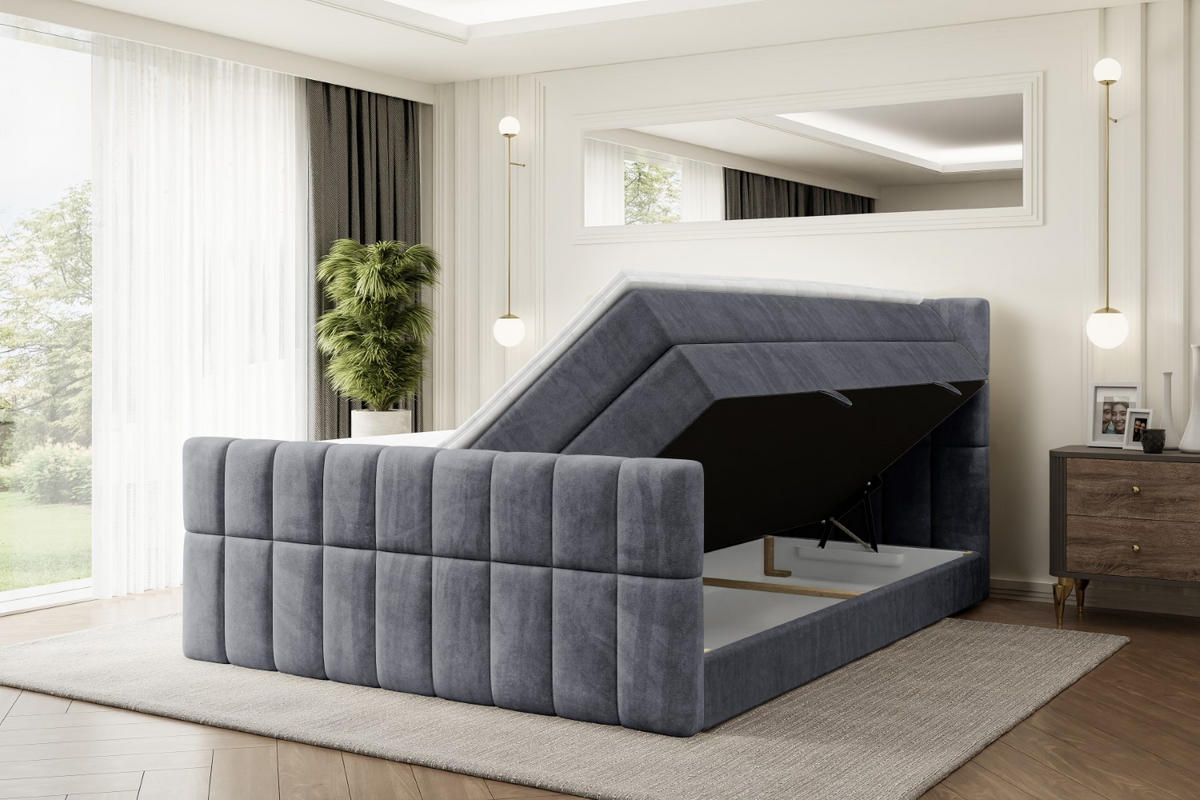 BOXSPRINGBETT MIAMI-Z KING - 120x200 - H3/H4 - Dunkelgrau - Dunkelgrau, Holzwerkstoff (120/200cm) - ALTDECOR
