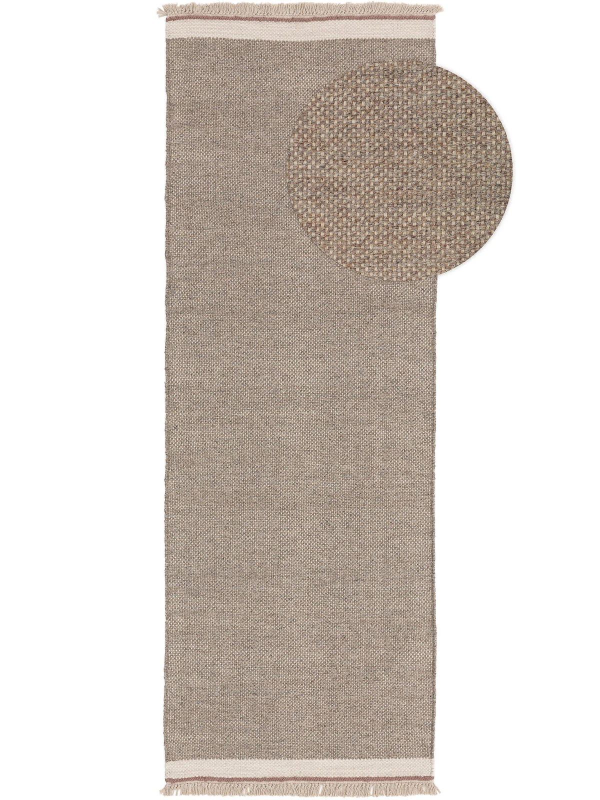 WOLLTEPPICH-LÄUFER Karla Grau 70x200 cm - Grau, Textil (70/200cm) - benuta Pop