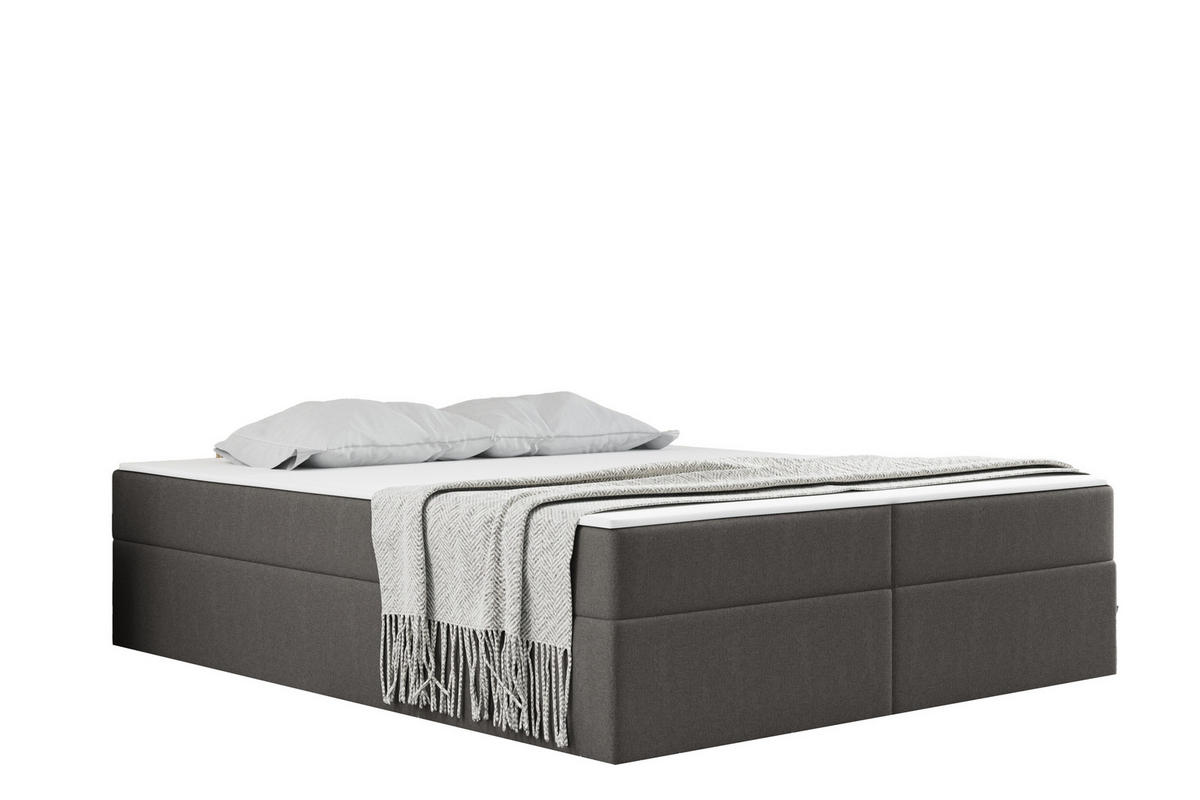 BOXBETT Mit Bettkasten Und Matratze Topper Ruben Grau 120x200 cm H2-Pocket - Grau, Holz/Textil (120/200cm) - Kaiser Möbel