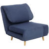 2-IN-1 Schlafsofa Schlafsessel Klappmatratze Gästebett Klappbett Blau - Blau/Naturfarben, Holz/Textil (89/83/82cm) - HOMCOM