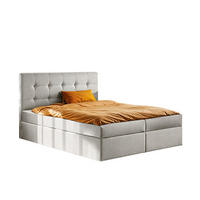 BOXBETT Mit Matratze Und Bettkasten LUDANO Stoff Noel Hellgrau 140x200 cm H3-Bonell - Hellgrau, Holz (140/200cm) - Kaiser Möbel