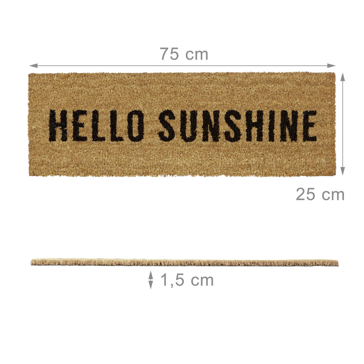 FUSSMATTE - Hellbraun, Kunststoff/Textil (75/25cm) - Relaxdays