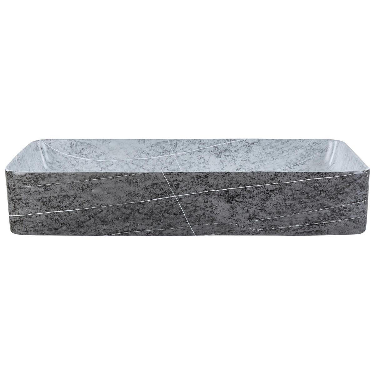 AUFSATZWASCHBECKEN 61/35 cm Artaj - Schwarz/Grau, Keramik (61/11/35cm) - Beliani