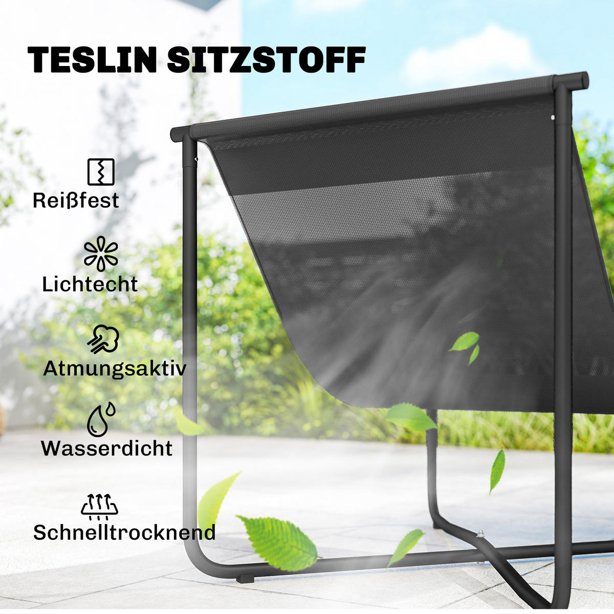 GARTENSESSEL Netzstoff Stahl Dunkelgrau - Dunkelgrau, Textil/Metall (76/76/92cm) - Outsunny
