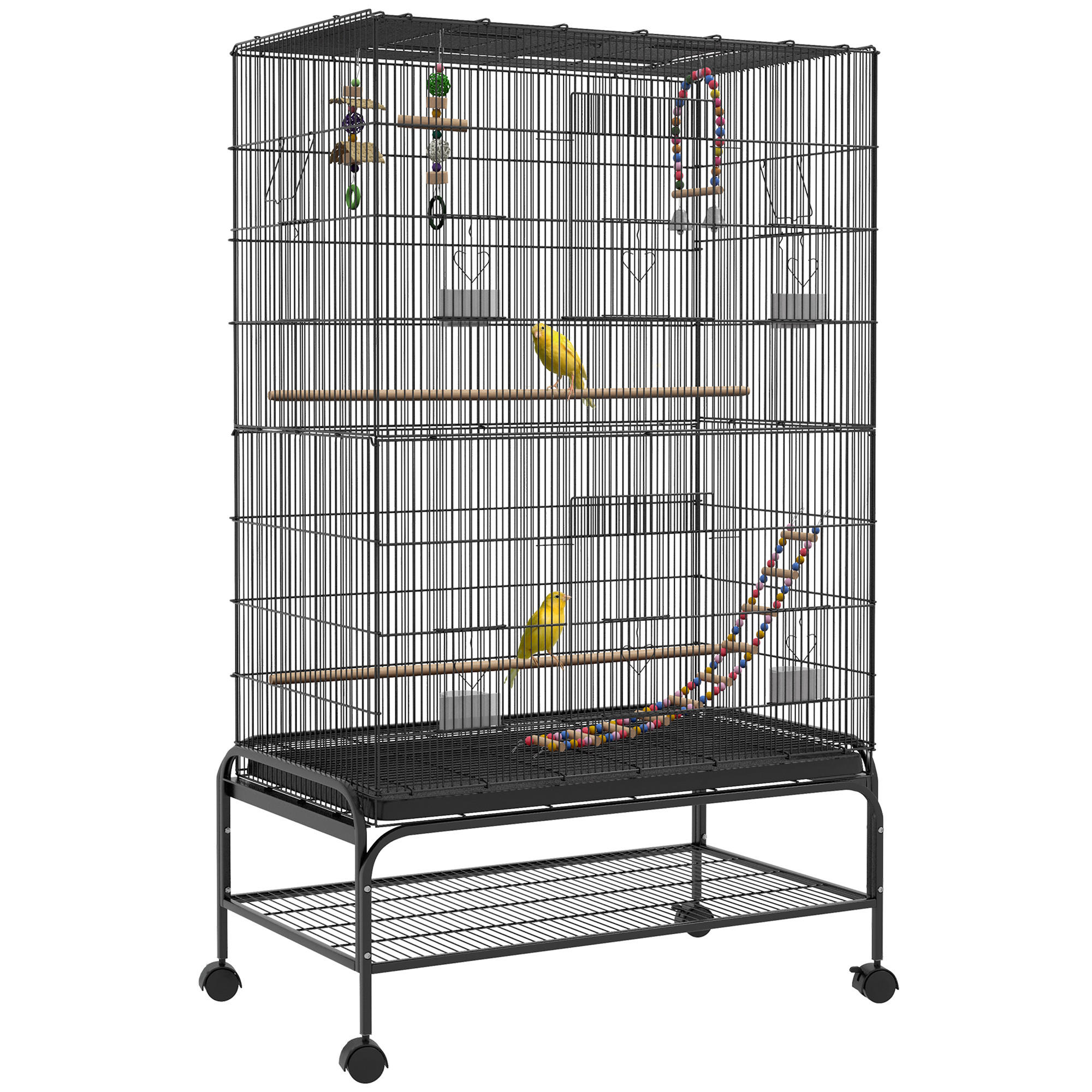 VOGELKÄFIG DE-10609 Schwarz - Schwarz, Metall (58/160/97cm) - ComfortXL