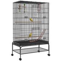 VOGELKÄFIG DE-10609 Schwarz - Schwarz, Metall (58/160/97cm) - ComfortXL